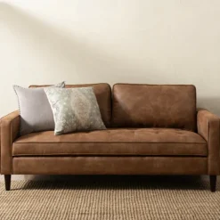 Kirkland's Home Sofas & Loveseats-Wyatt Faux Leather Sofa