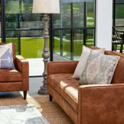 Kirkland's Home Sofas & Loveseats-Wyatt Faux Leather Sofa