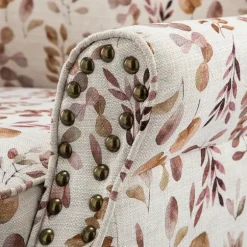 Kirkland's Home Accent Chairs-Yellow And Orange Leaf Upholstered Accent Chair