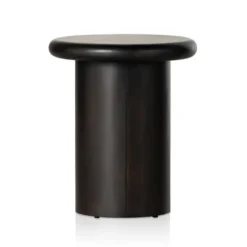 Kirkland's Home Accent & End Tables-Zach Charcoal Wood Pedestal End Table
