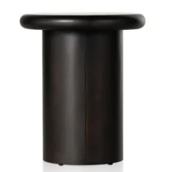 Kirkland's Home Accent & End Tables-Zach Charcoal Wood Pedestal End Table