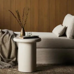 Kirkland's Home Accent & End Tables-Zach Wood Pedestal End Table