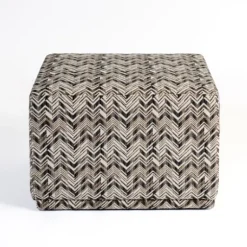 Kirkland's Home Benches & Ottomans-Zig Zag Upholstered Ottoman