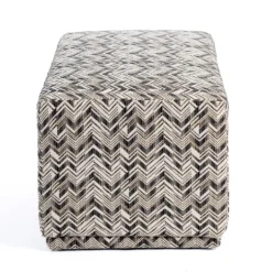 Kirkland's Home Benches & Ottomans-Zig Zag Upholstered Ottoman